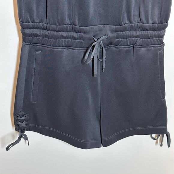 Blanc Noir Lace Up Gray Romper Sz M - Picture 6 of 12